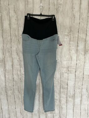 Ingrid & Isabel Light Blue Skinny Maternity Jeans with Black Panel
